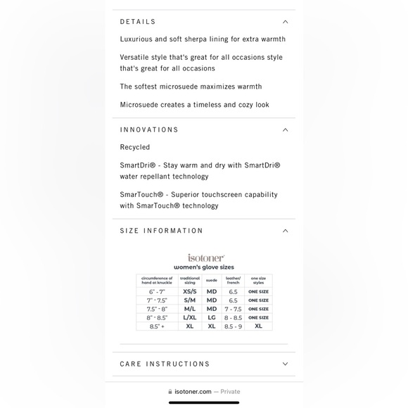 NWT Isotoner Women’s Microsuede Gloves with smarTouch, cognac, size large/XL - Picture 5 of 11